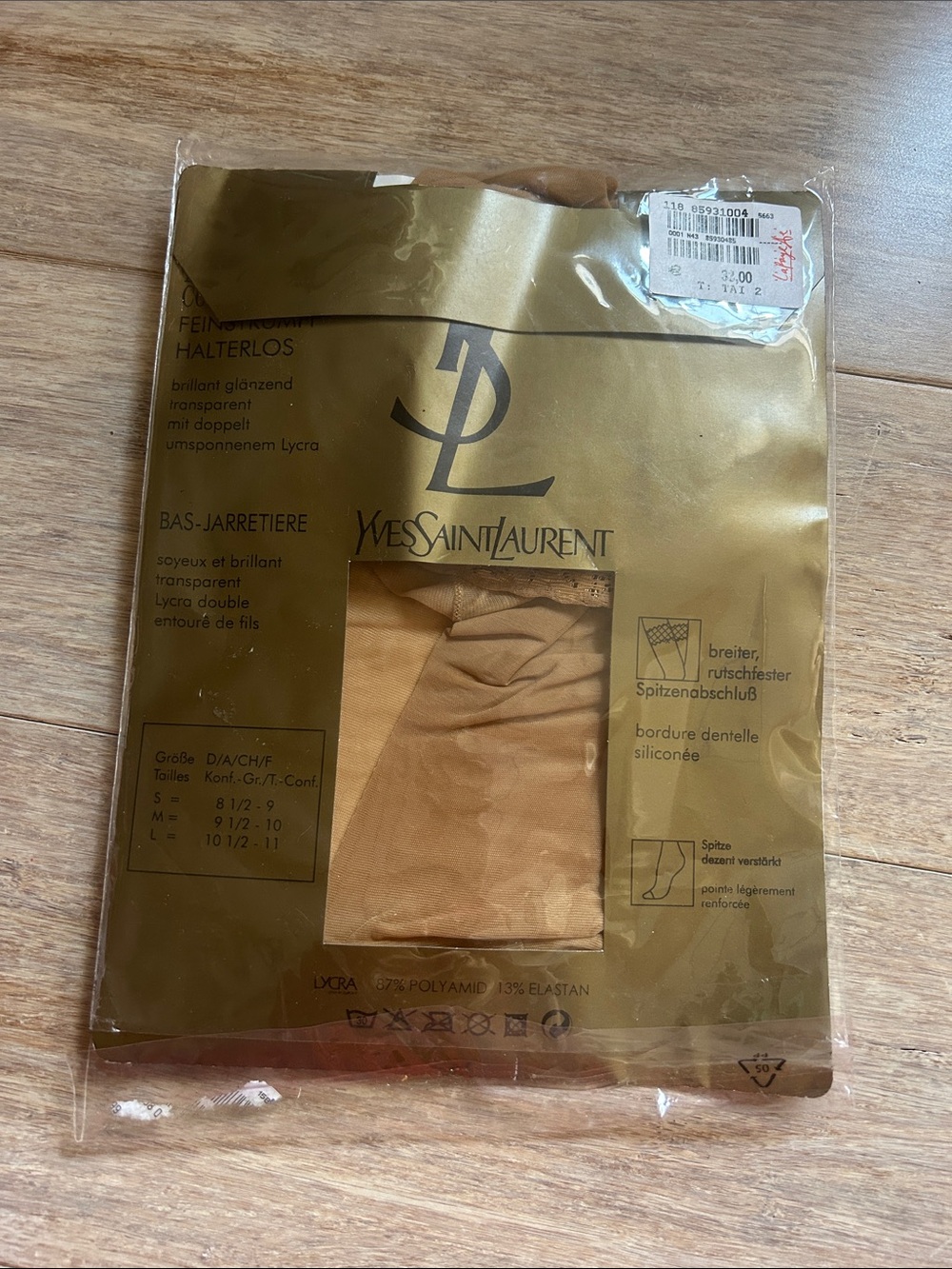 Yves Saint Laurent YSL Lycra Pantyhose  15 bas Concorde new never used